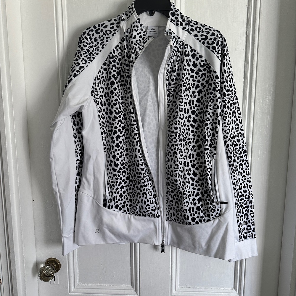 Daily Sports "Jocelyn" Women's Blk/Wht Leopard Golf Jacket, XXL (new no tags)